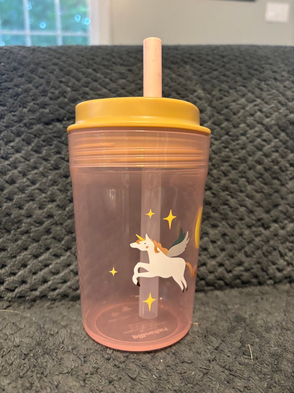 PillowFort Kids' 14oz pink Unicorn Single Wall Recycled Straw Tumbler